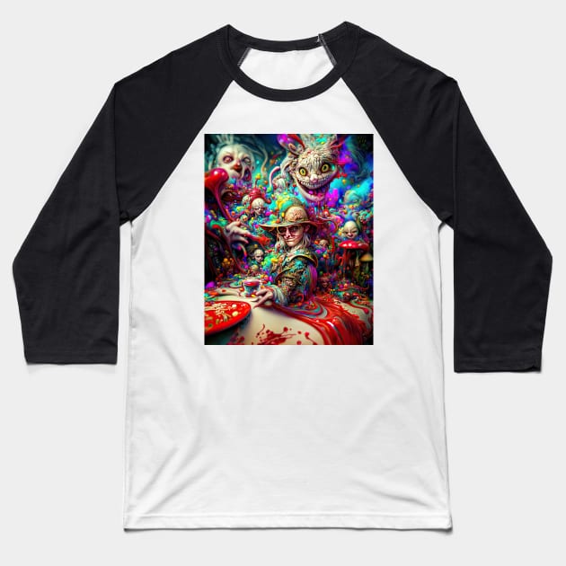 Fear And Loathing In Wonderland #79 Baseball T-Shirt by aetherialdnb